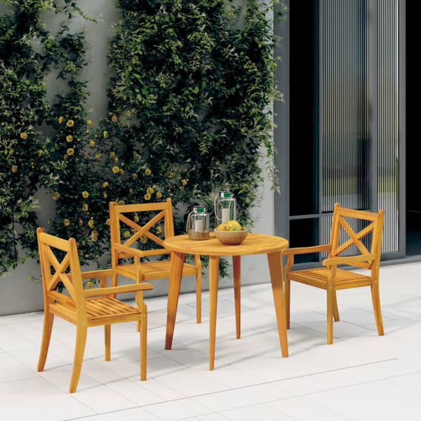 vidaXL Garten-Essst&uuml;hle 3 Stk. Massivholz Akazie