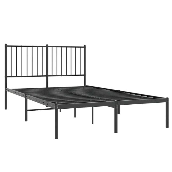 vidaXL Bettgestell mit Kopfteil Metall Schwarz 120x190 cm