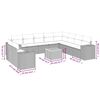 vidaXL 11-tlg. Garten-Sofagarnitur mit Kissen Beige Poly Rattan
