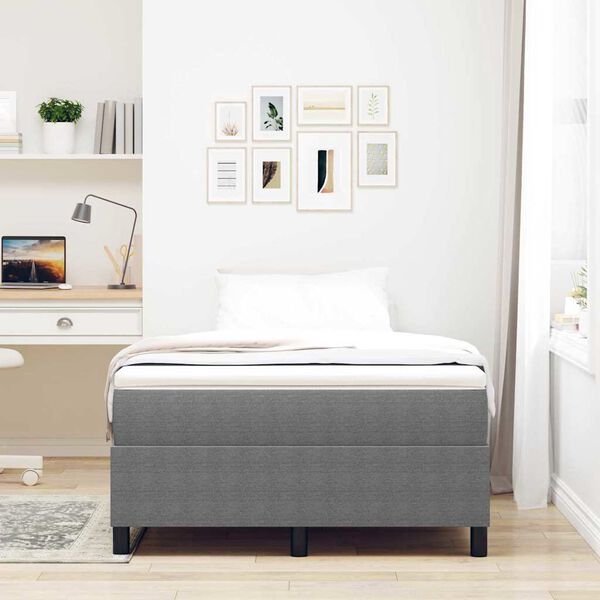 vidaXL Boxspringbett Hellgrau und Wei&szlig; 120 x 190 cm Cordstoff