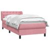 vidaXL Boxspringbett mit Matratze Rosa 100x210 cm Samt