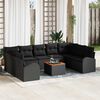 vidaXL Garten-Sofa-Set 10 pcs Schwarz
