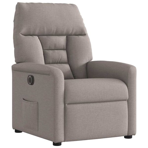 vidaXL Relaxsessel Elektrisch Taupe Stoff