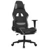 vidaXL Gaming-Stuhl mit Massage & Fu&szlig;st&uuml;tze Schwarz und Hellgrau Stoff