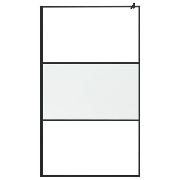 vidaXL Duschwand f&uuml;r Walk-In Dusche 115x195 cm ESG Mattiert Schwarz