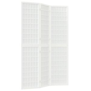 vidaXL 3-tlg. Paravent Japanischer Stil Faltbar 120x170 cm Wei&szlig;