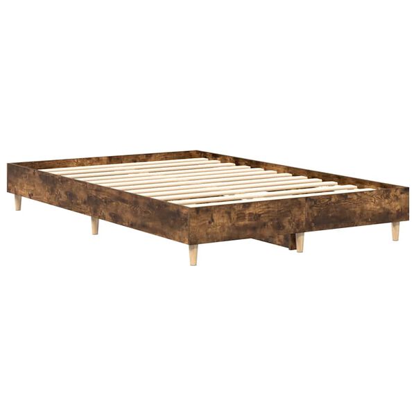 vidaXL Bettgestell ohne Matratze R&auml;uchereiche 120x200 cm Holzwerkstoff