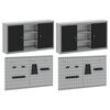 vidaXL Werkzeugschrank-Set 6 pcs Schwarz Pulverbeschichteter Stahl
