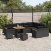 vidaXL Gartensofa-set mit Kissen mit Kissen 12 pcs Schwarz Poly Rattan