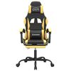 vidaXL Gaming-Stuhl mit Fu&szlig;st&uuml;tze Drehbar Schwarz & Golden Kunstleder