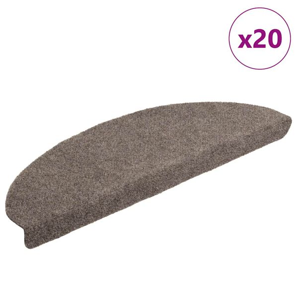 vidaXL Stufenmatten Selbstklebend 20 Stk. 65x21x4 cm Beige Halbrund Gro&szlig;
