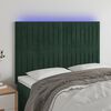 vidaXL LED Kopfteil Dunkelgr&uuml;n 144x5x118/128 cm Samt