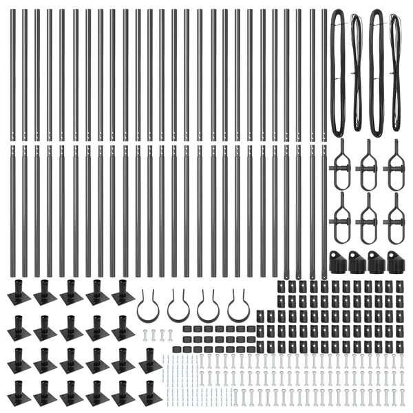 vidaXL Zaunpfosten Sonstiges 26 pcs Grau 3,2 x 3,2 x 88,5 cm Stahl
