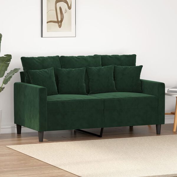 vidaXL 2-Sitzer-Sofa Dunkelgr&uuml;n 120 cm Samt