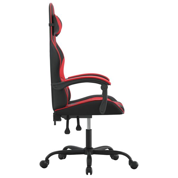 vidaXL Gaming-Stuhl Drehbar Schwarz und Rot Kunstleder