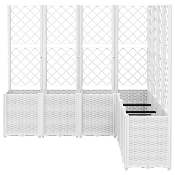 vidaXL Pflanzk&uuml;bel mit Rankgitter Wei&szlig; 160x160x140 cm PP