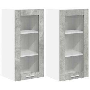 vidaXL H&auml;ngeschrank 2 stk. Betongrau Holzwerkstoff
