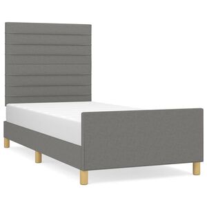 vidaXL Bettgestell ohne Matratze Dunkelgrau 100x200 cm Stoff