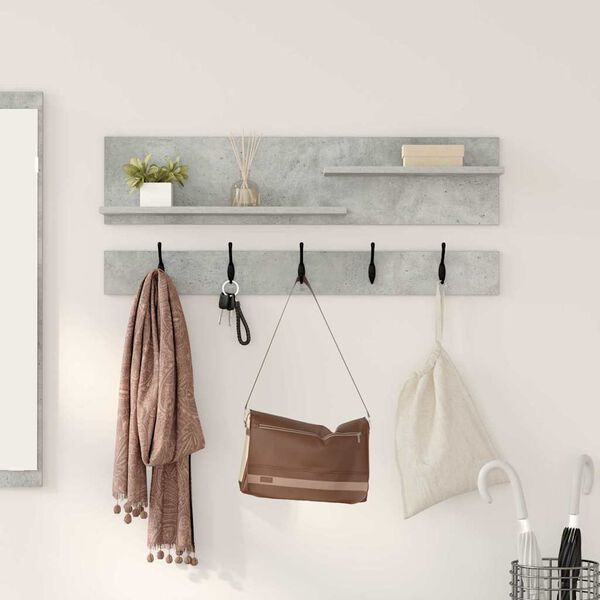 vidaXL Wandmontierter nachttisch mit Regal Beton Grau 90 x 15 x 36 cm