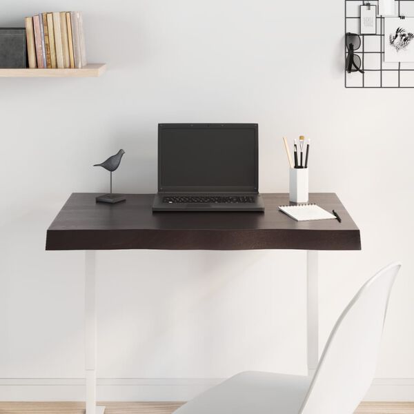 vidaXL Tischplatte 80x50x(2-6) cm Massivholz Behandelt Baumkante