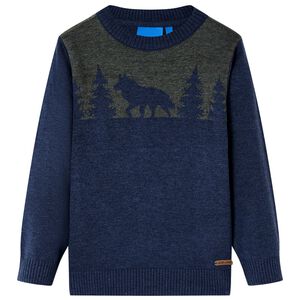 vidaXL Kinderpullover Gestrickt Marineblau 92