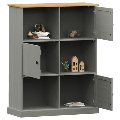 vidaXL Bücherregal VIGO Grau 90x35x114,5 cm Massivholz Kiefer