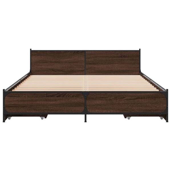 vidaXL Bettgestell mit Schubladen Braun Eichen-Optik 150x200 cm