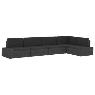 vidaXL Modulares Sofa-Eckteil mit Armlehne (links) Poly Rattan Braun