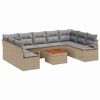 vidaXL Gartensofa-set 10 stk. Beige und Hellgrau Poly-Rattan