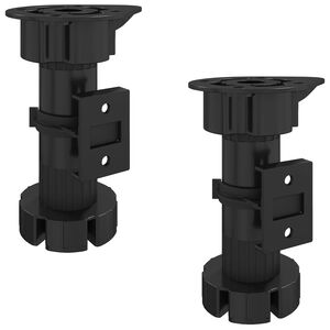 vidaXL M&ouml;belbeine Verstellbar 2 Stk. Schwarz 46 x 46 x 128 mm PP