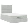 vidaXL Ottoman-Bett mit Matratzen & LEDs Hellgrau 120x190 cm Samt