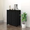 vidaXL Sideboard Schwarz 70x35x80 cm Massivholz Kiefer