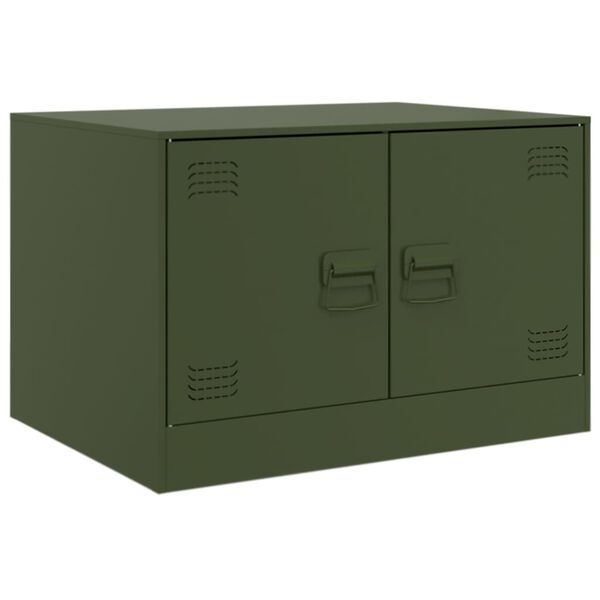 vidaXL Couchtisch Olivgr&uuml;n 67x50x44 cm Stahl