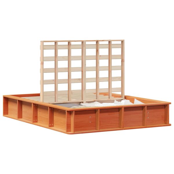 vidaXL Bettrahmen Wachsbraun 140 x 190 cm Massives Kiefernholz