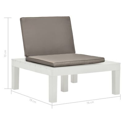 vidaXL Garten-Lounge-Stuhl mit Sitzpolster Kunststoff Weiß