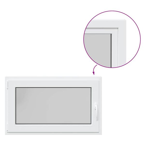 vidaXL Kellerfenster "RISOR" 100x50 cm Drehkipp DIN Links Wei&szlig;