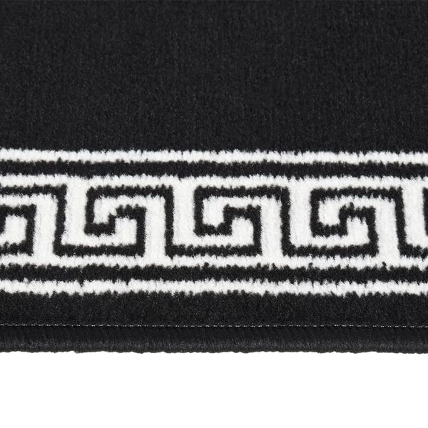 vidaXL Teppichl&auml;ufer BCF Schwarz mit Motiv 80x350 cm