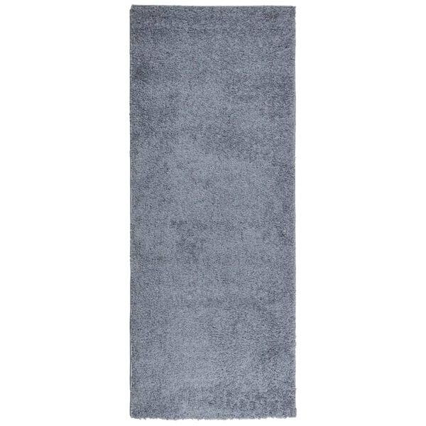 vidaXL Teppich Shaggy Hochflor Modern Blau 80x200 cm