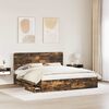 vidaXL Bettrahmen Ger&auml;ucherte Eiche 200 x 200 cm Ingenieurs Holz