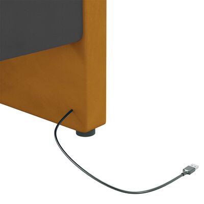 vidaXL Tagesbett mit Matratze USB Braun Samt 90x200 cm