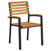 vidaXL Garten Essgruppe 7 pcs Schwarz Massivholz Akazie