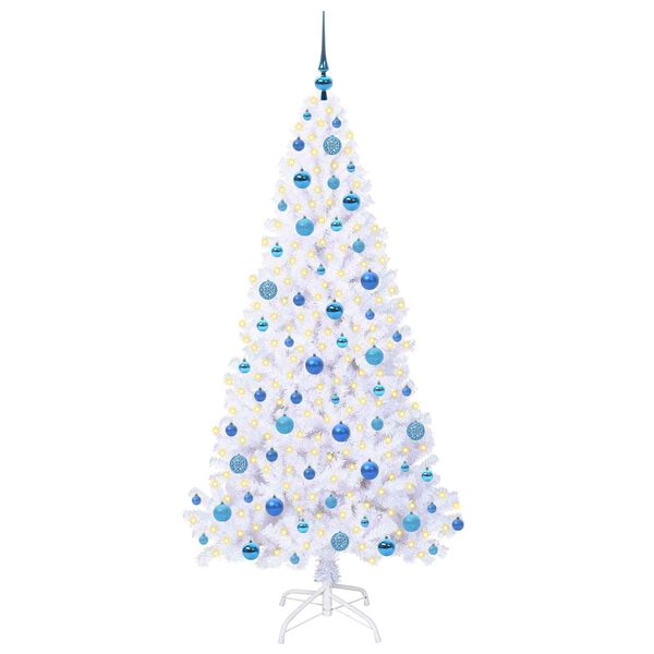 vidaXL K&uuml;nstlicher Weihnachtsbaum Wei&szlig; 180 cm PVC und Stahl