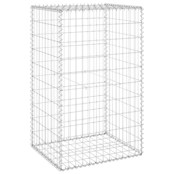 vidaXL Gabionenwand mit Abdeckung Verzinkter Stahl 60x50x100 cm