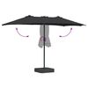 vidaXL Garten-Sonnenschirm Schwarz 385 x 209 x 244 cm Polyester