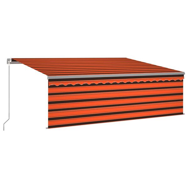 vidaXL Markise Manuell Einziehbar mit Rollo 4,5x3 m Orange Braun