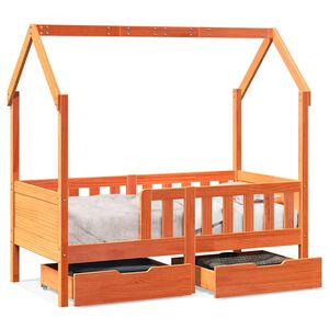 vidaXL Kinderbett mit Schubladen 70x140 cm Massivholz Kiefer