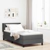 vidaXL Boxspringbett mit Matratze mit Matratze Dunkelgrau 80 x 200 cm