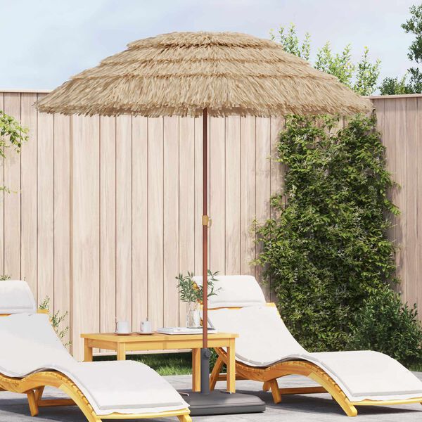 vidaXL Strandparasol Natur 255 x 255 x 255 cm Polyester und Stahl