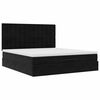 vidaXL Ottoman-Bett mit Matratzen & LEDs Schwarz 180x200 cm Samt