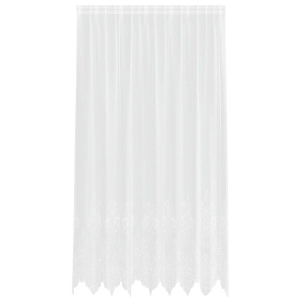 vidaXL Spitzenvorhang mit Vorh&auml;ngen Floral Wei&szlig; 220 x 200 cm Polyester